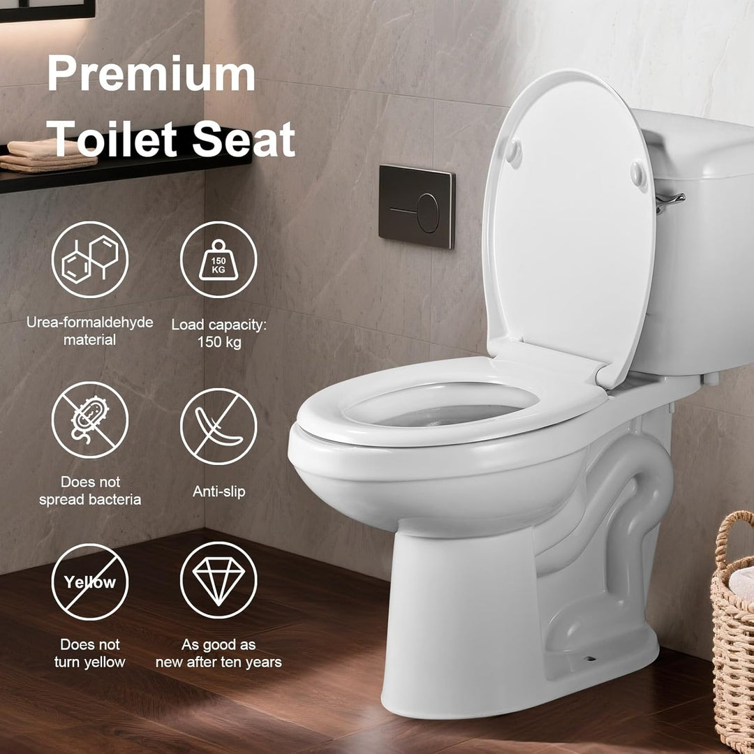 GRIFEMA WC Sitz mit Absenkautomatik-O Toilettendeckel Einfache Montage und Sauber, Klodeckel Quick-R