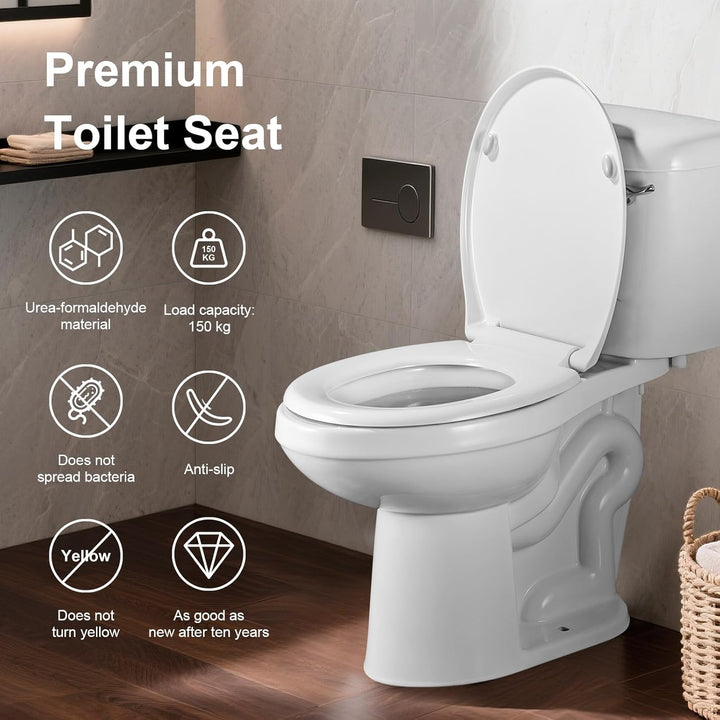 GRIFEMA WC Sitz mit Absenkautomatik-O Toilettendeckel Einfache Montage und Sauber, Klodeckel Quick-R