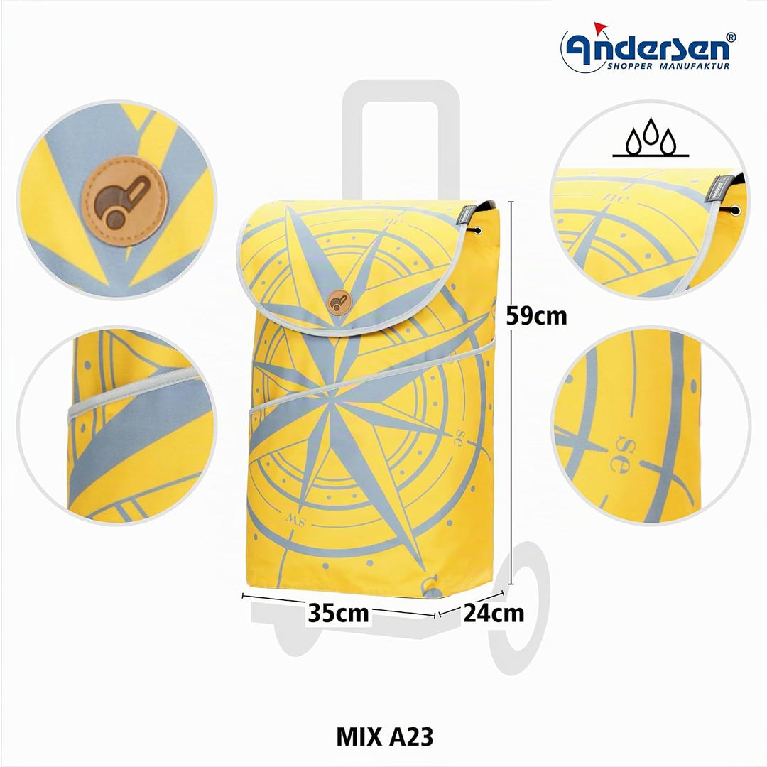 Andersen Einkaufstrolley - 46 Liter - höhenverstellbar - Aufhängung für Einkaufswagen - belastbar 40