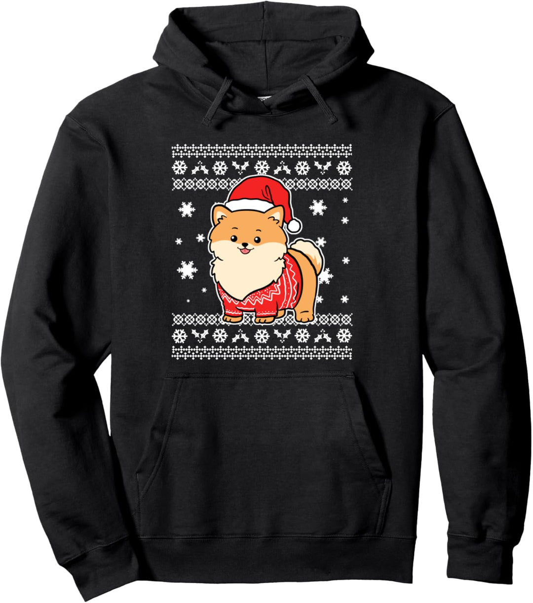 Pomeraner Ugly Christmas Sweater Pullover Hoodie