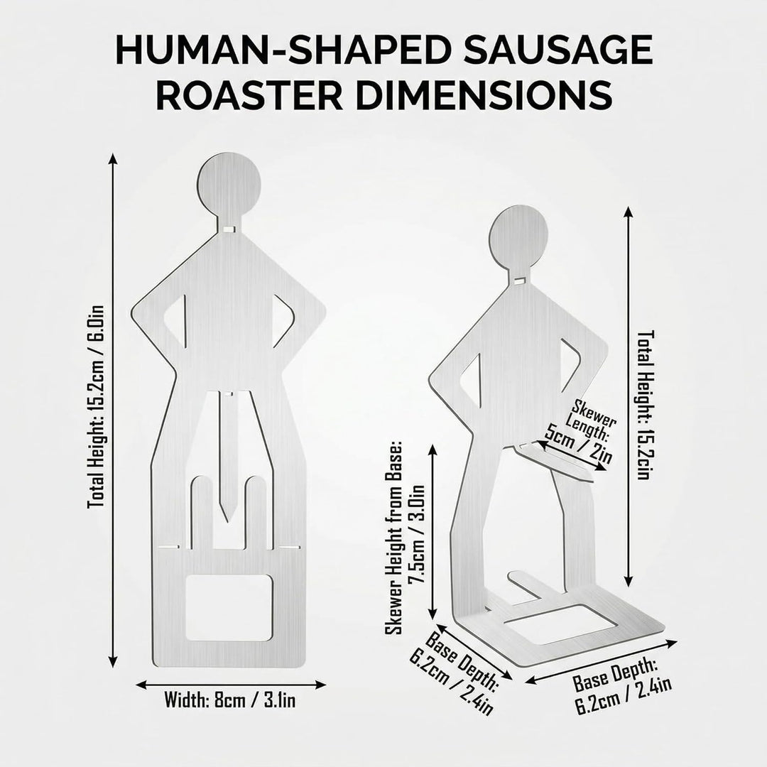 4 Stück Grillwursthalter Aus Edelstahl, Grill Geschenke für Männer, Kreativer Stehender Mann Wurst G
