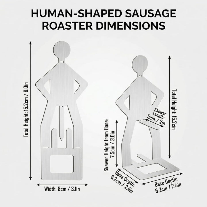 4 Stück Grillwursthalter Aus Edelstahl, Grill Geschenke für Männer, Kreativer Stehender Mann Wurst G