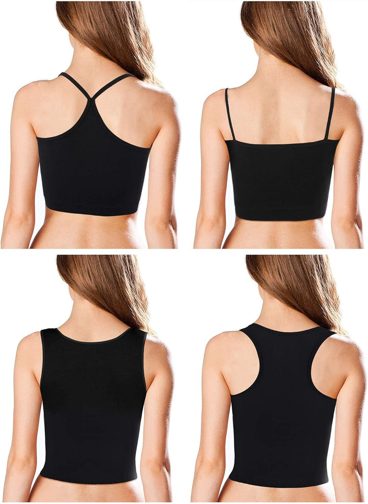 Boao 3 Stücke Leibchen Top Crop Tank Top M Schwarz, M Schwarz