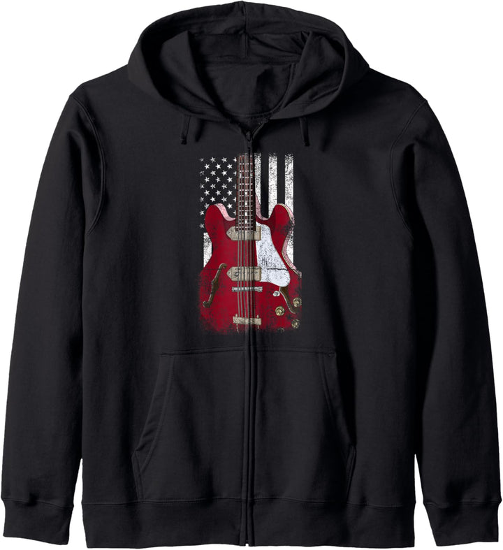 Gitarrenspieler Rock Musik USA Flagge Gitarrist Gitarre Kapuzenjacke