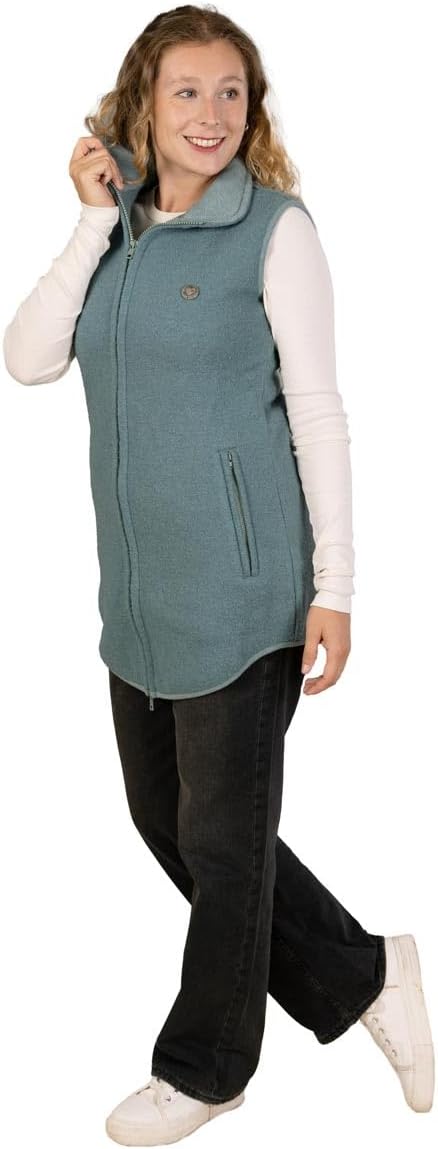 Viva la Mama - Trageweste aus Wollwalk Umstandsweste Wollweste zum Babytragen - PEVE, L aquamarin