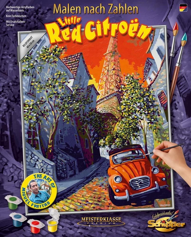 Schipper 609130820 Malen nach Zahlen - Little Red Citroen by Miguel Freitas - Bilder malen für Erwac