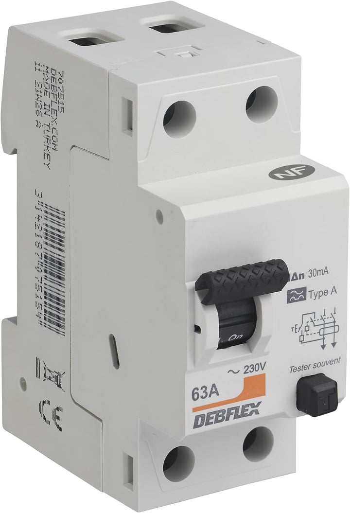 DEBFLEX - DIFFERENTIELLER SCHALTER 2P 30MA 63A 2 MODULE TYPE A - Modular - Modulare Serie - Differen