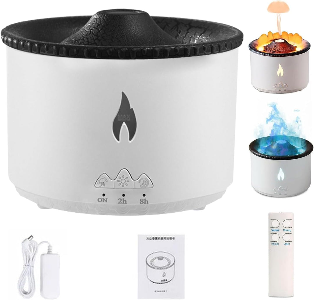 Vulkan-Luftbefeuchter Flammen Aroma Diffusor, 360ML Volcano-Diffuser Luftbefeuchter Schlafzimmer,Gro