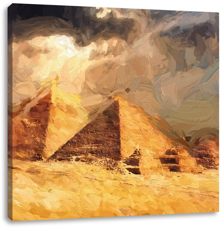 atemberaubende Pyramiden, Format: 70x70 auf Leinwand, XXL riesige Bilder fertig gerahmt mit Keilrahm