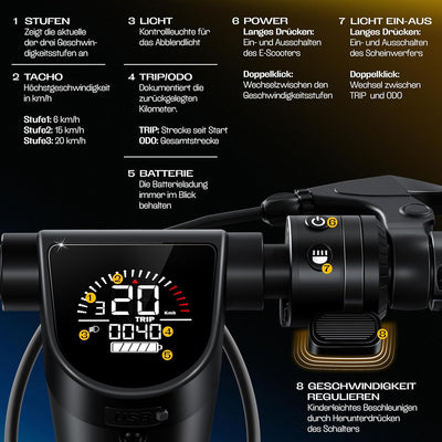 KESSER E-Scooter mit Strassenzulassung 40km Reichweite Faltbarer Elektro 36V / 10 Ah Batterie Roller