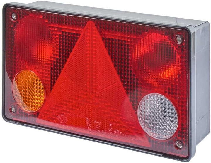 HELLA - Heckleuchte - Glühlampe - Anbau/geschraubt - Lichtscheibenfarbe: mehrfarbig - Stecker: Flach