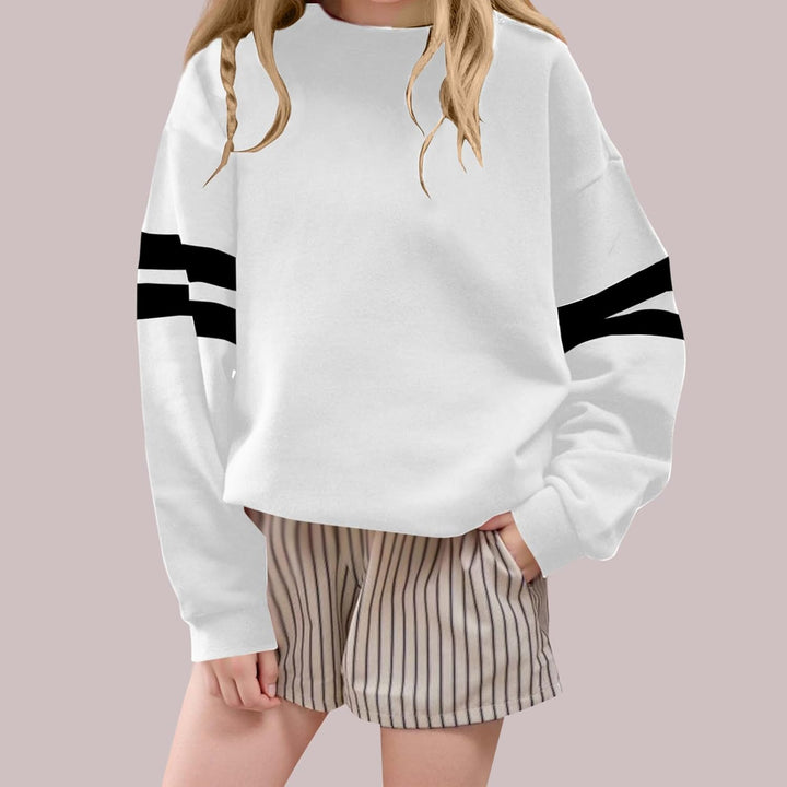 Mädchen Langarmshirts Kinder Tops Mode Kleidung Sweatshirt Farbblock T-Shirt Bekleidung Oberteile Cl