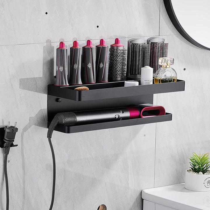 Morwealth Halterung für Dyson Airwrap Ohne Bohren, 2 in 1 Wandhalterung Halterung für Dyson Airwrap