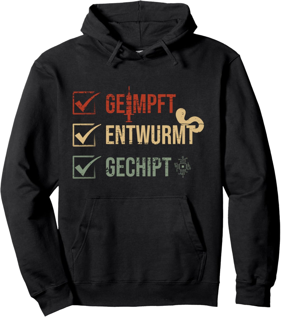 Tierarzt Spruch Spritze Geimpft Entwurmt Gechipt Pullover Hoodie