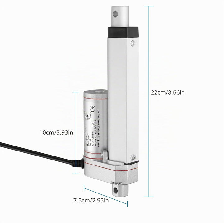 Linear Actuator DC 12V 750N 100mm + Drahtlose Fernbedienung Kit, Linearantrieb Motor Linearmotor Ver