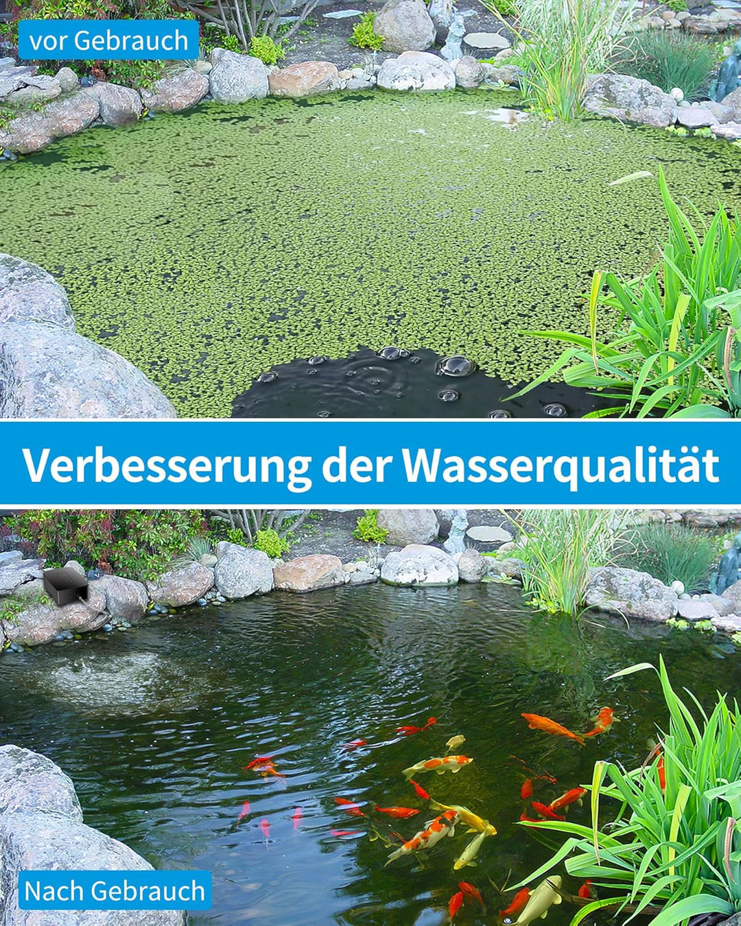 Biling Solar Teichbelüfter mit akku, 2.5W Solar Sauerstoffpumpe für Teich Teichbelüfter Solar Aquari