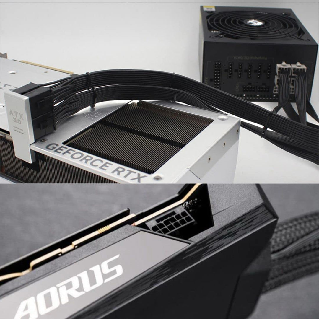 chenyang ATX 8Pin 4 Port zu 12VHPWR ATX3.0 PCI-E 5.0 16Pin Power Modular Adapter 90 Grad nach unten