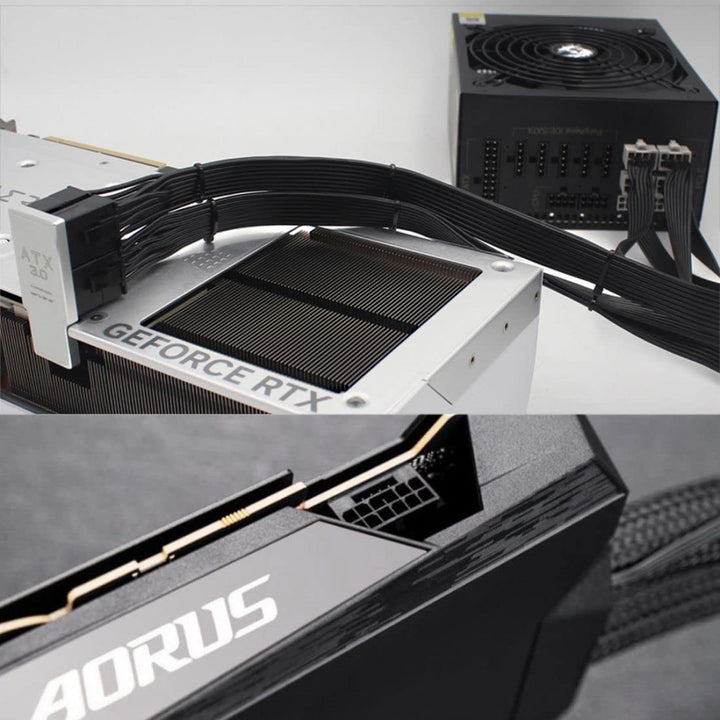 chenyang ATX 8Pin 4 Port zu 12VHPWR ATX3.0 PCI-E 5.0 16Pin Power Modular Adapter 90 Grad nach unten