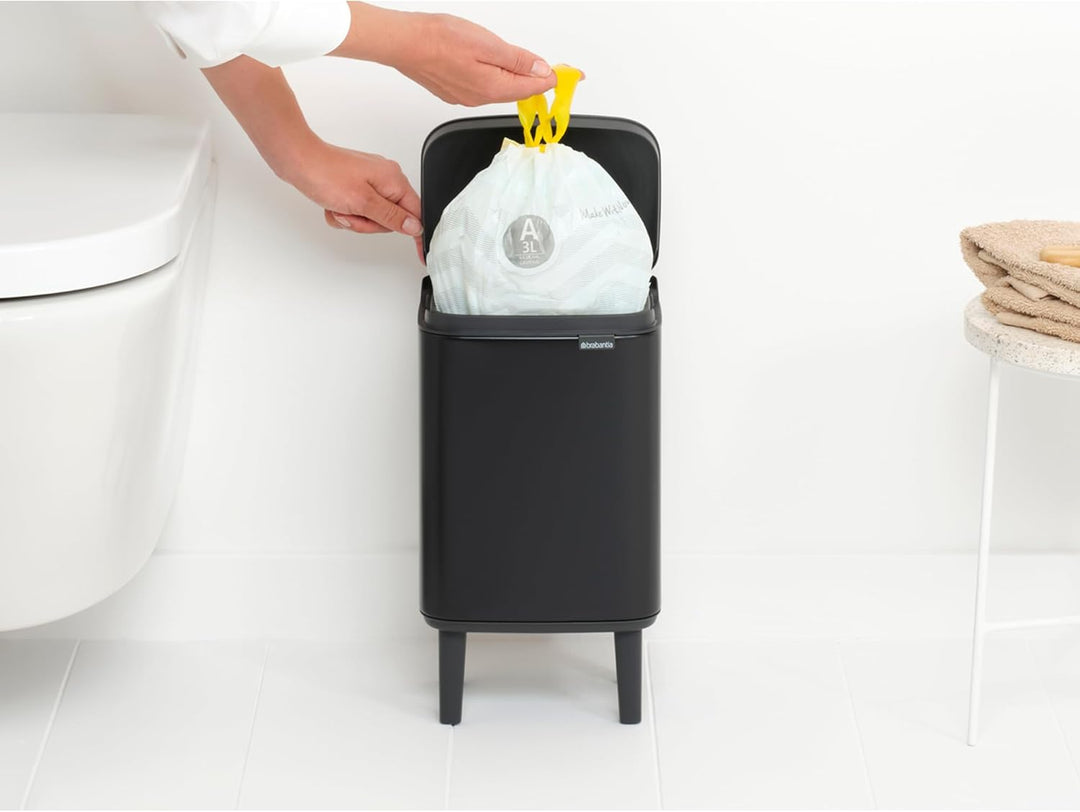 Brabantia - Mülleimer Bo Hi 4L mit Soft-Close-Deckel, herausnehmbarem Inneneimer und Transportgriff