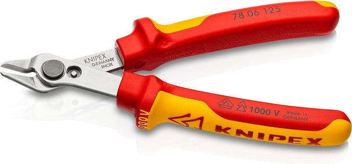 KNIPEX Electronic Super Knips Elektronik-Seitenschneider, 125 mm, VDE, weicher Draht(Kupfer) bis 1,6
