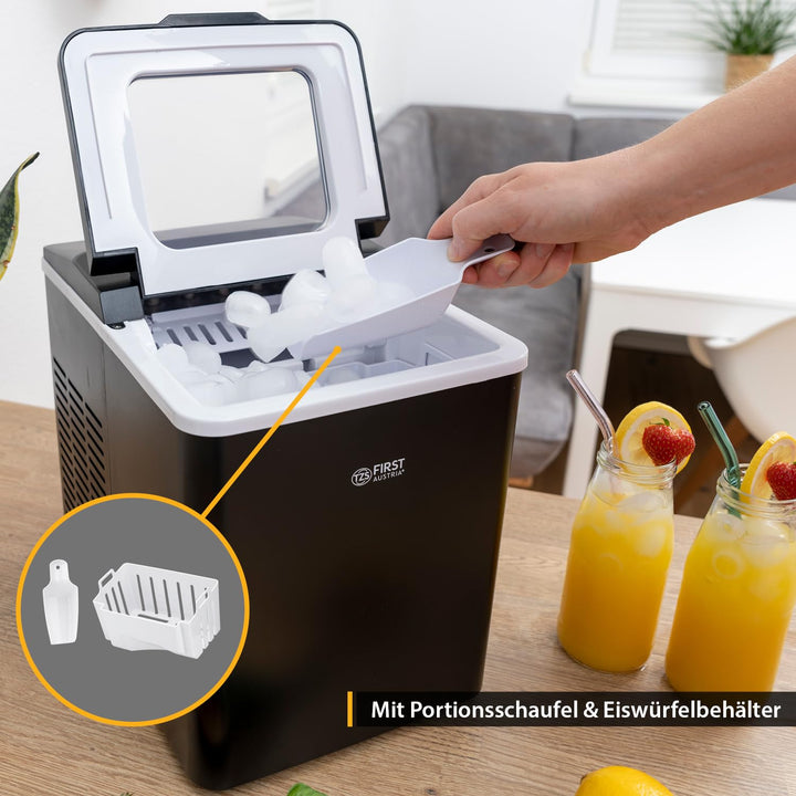 TZS First Austria Eiswürfelmaschine, max. 12-15 kg in 24 Std | 9-10 Minuten Produktionszeit | 2 Eisw