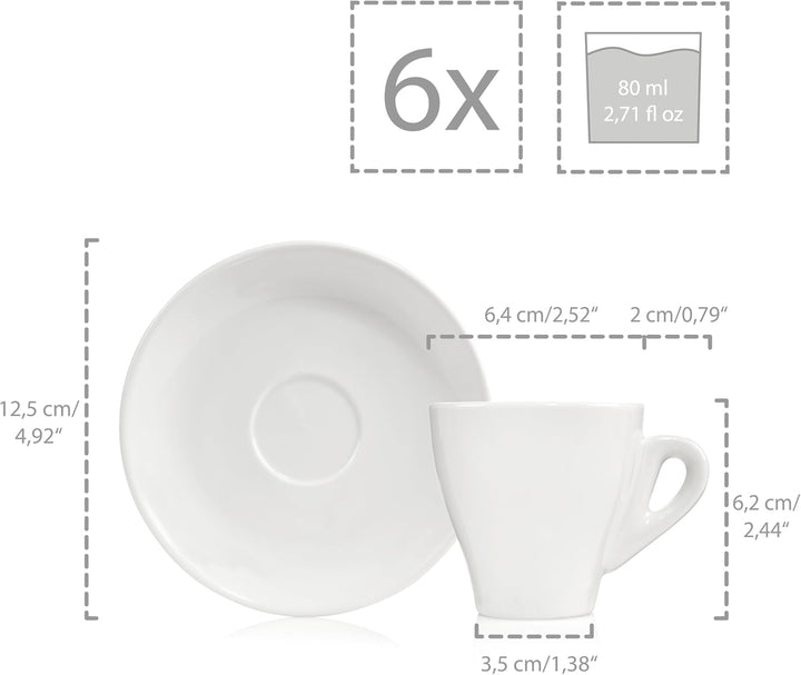 Sänger Espressotassen Set New Port 12 teilig für 6 Personen | PREMIUM COLLECTION Espressotassen 12 T