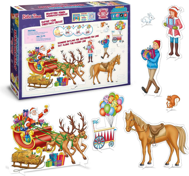 CRAZE Spielzeug Adventskalender Bibi & Tina Weihnachtszirkus, Adventskalender Kinder mit 24 tollen P