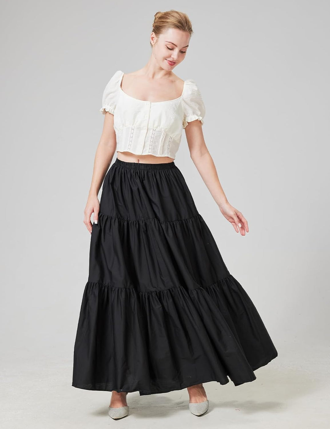 BEAUTELICATE Mittelalterlicher Rock Lang Baumwolle Damen Renaissance Rock Kleidung Viktorianisch Ste