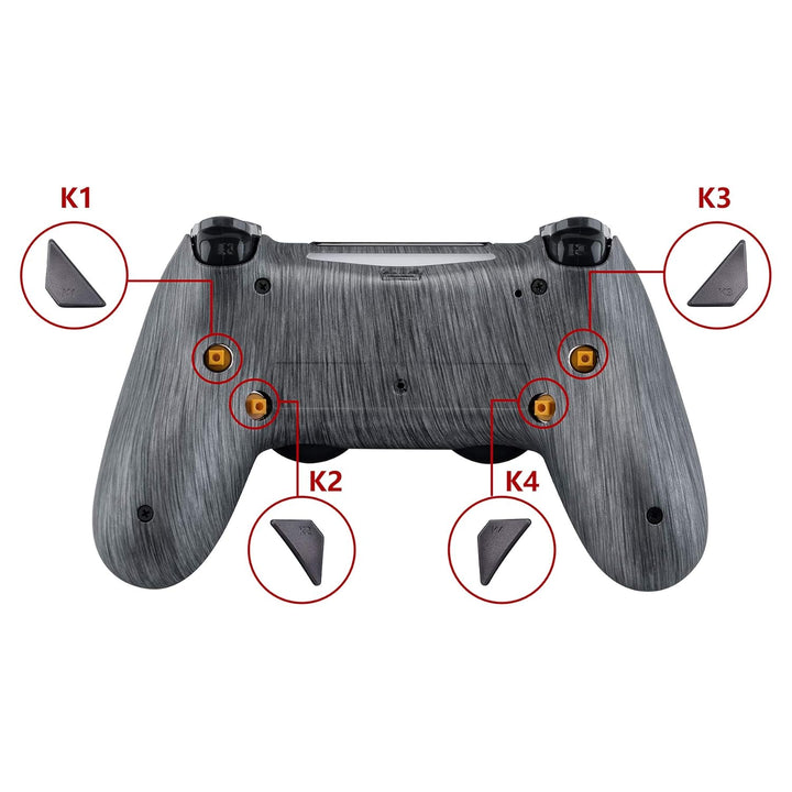 eXtremeRate Programmierbar Dawn Remap Kit für ps4 Controller, Rückseite Hülle Gehäuse Case&Upgrade-B