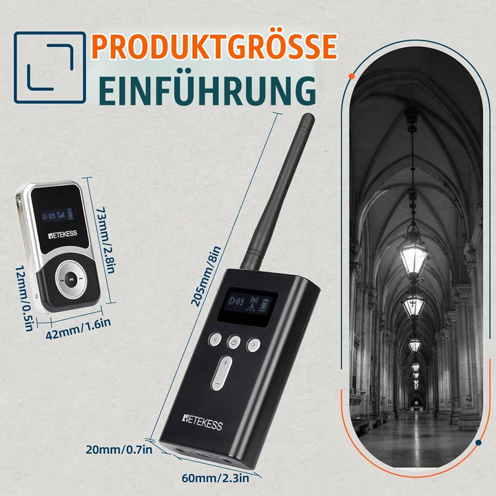 Retekess T130S Wireless Tour Guide System, 100m Drahtloses Reiseführersystem, Übersetzungssystem für