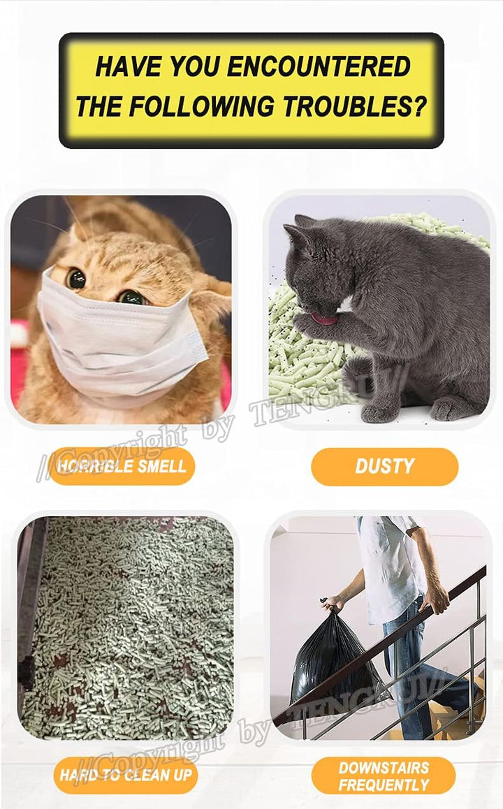 Spülbarer Tofu-Katzenstreu, natürliche Formel-Inhaltsstoffe, Desodorierung & Nullstaub & Ultra-Klump