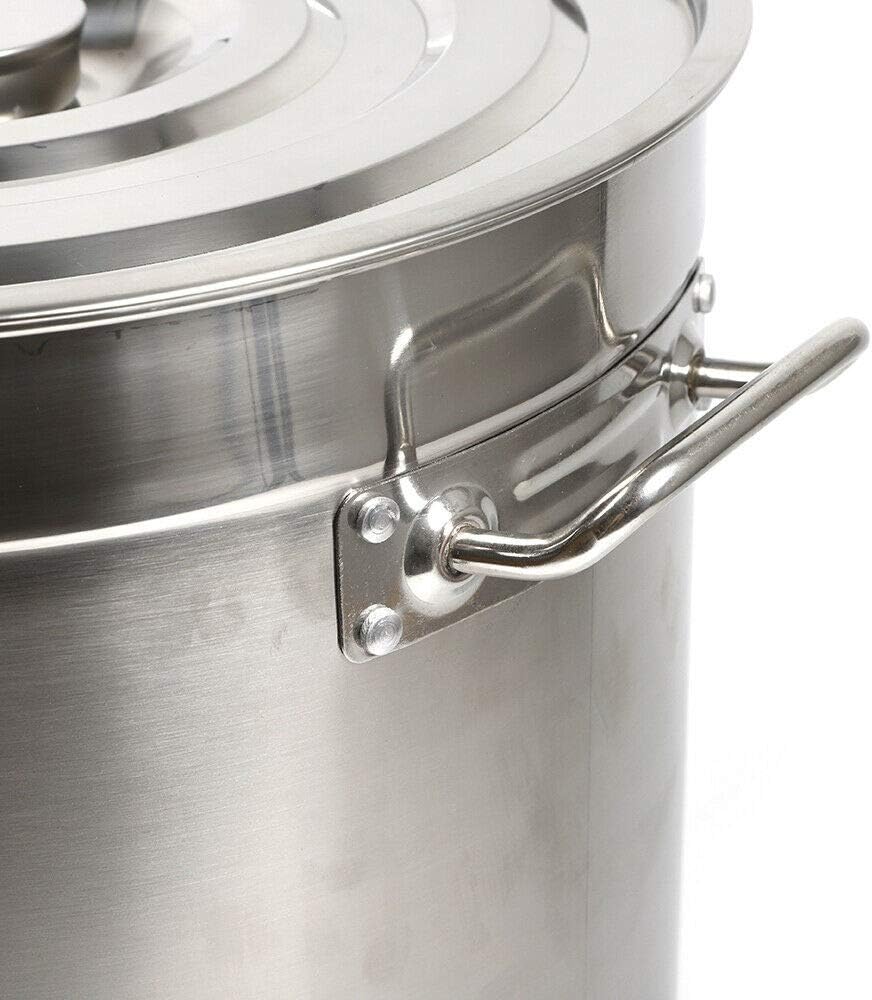 35 Liter Edelstahl Topf Küchenutensil Kochtopf Suppen Eintöpfe Topf mit Deckel Suppentopf aus verdic