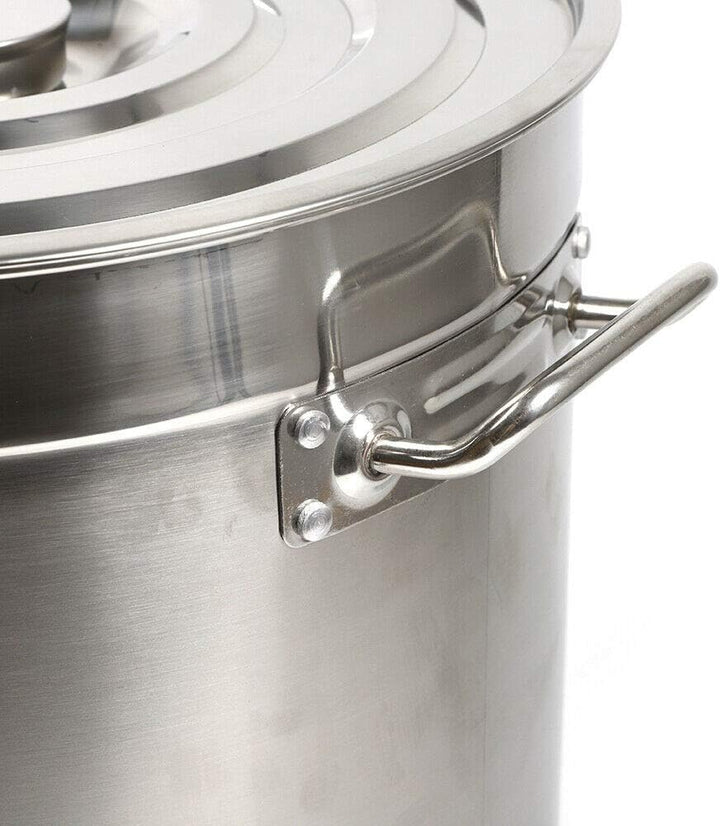 35 Liter Edelstahl Topf Küchenutensil Kochtopf Suppen Eintöpfe Topf mit Deckel Suppentopf aus verdic