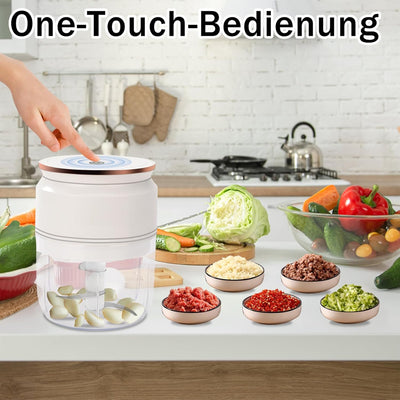 Zwiebelschneider Elektrisch, 300ml Multizerkleinerer Elektrisch, Zwiebelhacker Küche Aufladbar mit L