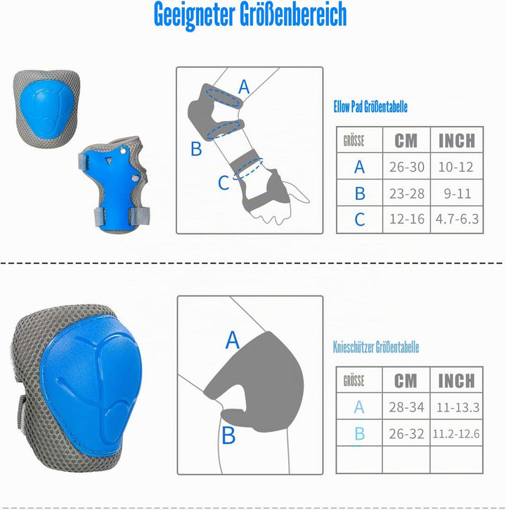 LANOVAGEAR Knieschoner Kinder Protektoren Knieschützer Set 2-8 Jahre Ellbogenschützer, Knieschützer
