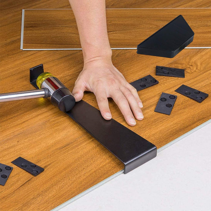 Laminat Holzfussboden Installations Set Verlegeset für Laminatfussböden mit 20 Abstandhaltern Schlag