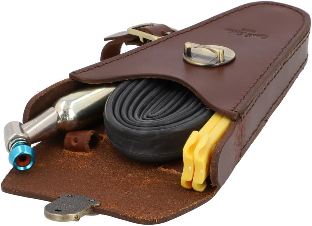 Gusti Rahmentasche Leder - Stephen R. Fahrradtasche für Werkzeug Ledertasche Vintage Braun Leder