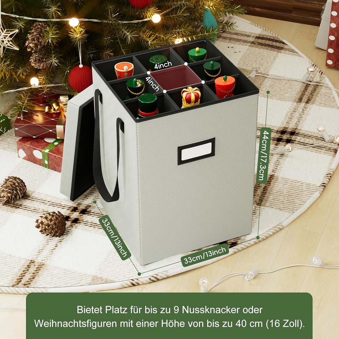 VERONLY Aufbewahrungsbox für Weihnachtsdekoration – Nussknacker & Figuren – bis 16 Zoll – mit verste