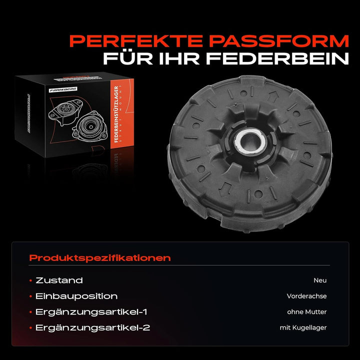 Frankberg 1x Federbeinstützlager Vorderachse Kompatibel mit Insignia A G09 1.4L-2.8L 2008-2017 9-5 Y
