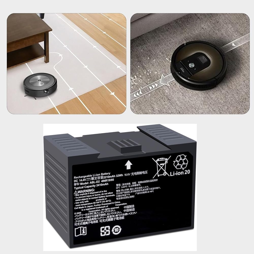 ABL-D2 ABL-D2A Battery for iRobot Roomba j7 i3 i4 i6 i7 i7+ i8 and e5 e6 Series, j7 j7+ j7550 i4 i4+