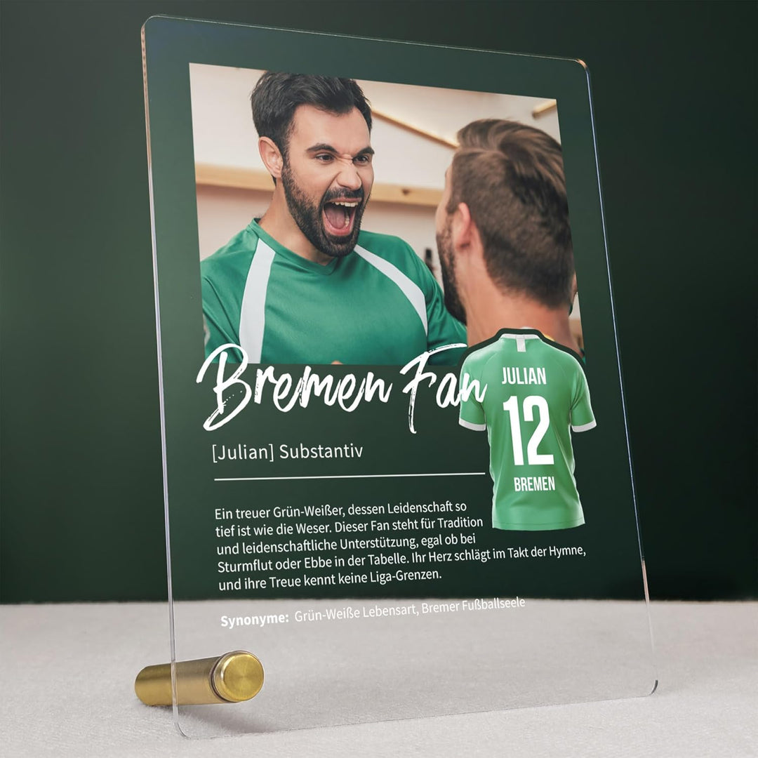 Bremen Geschenk personalisiert - Acryl Geschenk - Definition: Bremen Fan - Bremen Fanartikel, Bremen