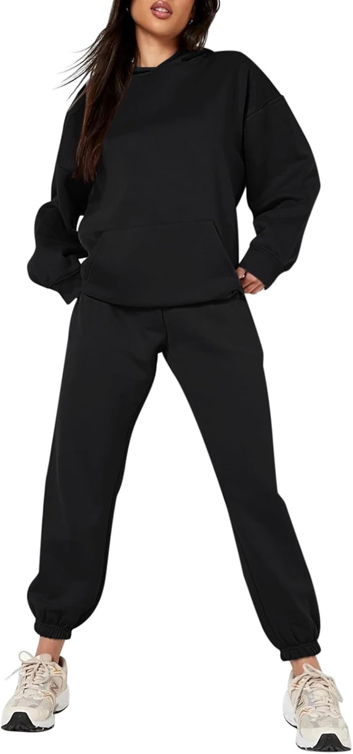 REORIA Damen Dick Baumwolle Hausanzug Weich Freizeitanzug Warm Trainingsanzug Jogginganzug Set Track