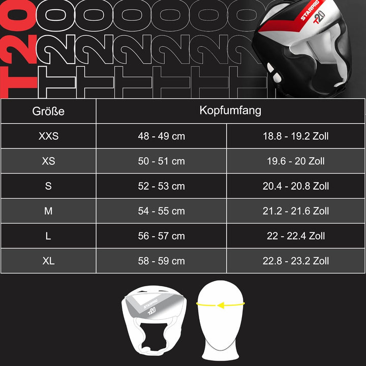 Starpro T20 Boxen Kopfschutz Boxhelm mit Gesichtsschutz - Für Boxen Sport, Kickboxen, MMA, Krav MAGA