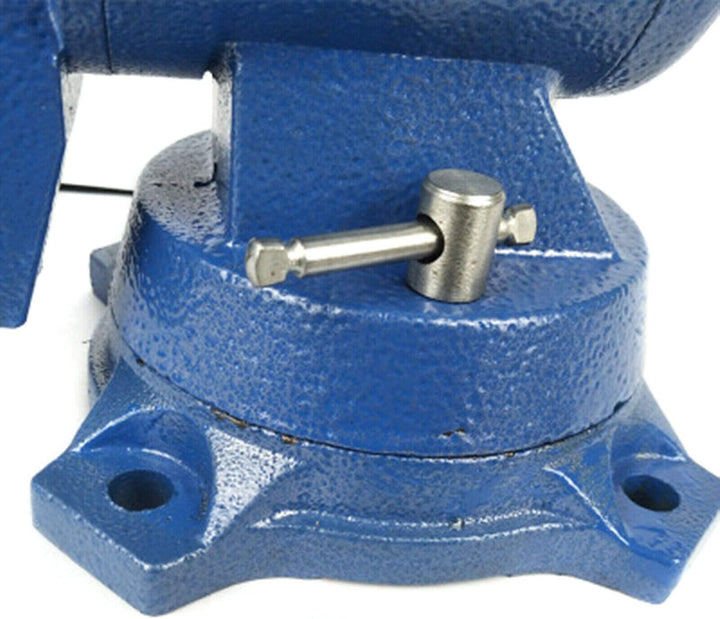 5" Schraubstock Parallel Werkbank Drehbar Teller 360° mit Amboss Tischschraubstock 125 mm Blau für F