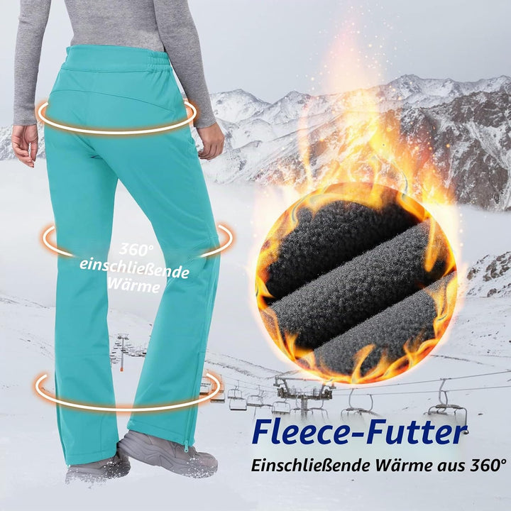 33,000ft Damen Skihose Outdoorhose Wasserdicht Winddichte Softshellhose Warme Gefütterte Trekkinghos
