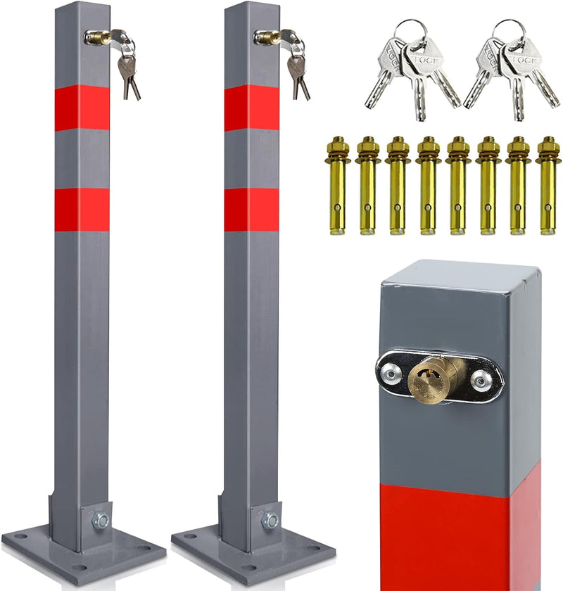 Vigevee Parkpfosten, Absperrpfosten Klappbar, Parkplatzsperre Wegsperren Sperrpfosten, Robust und St