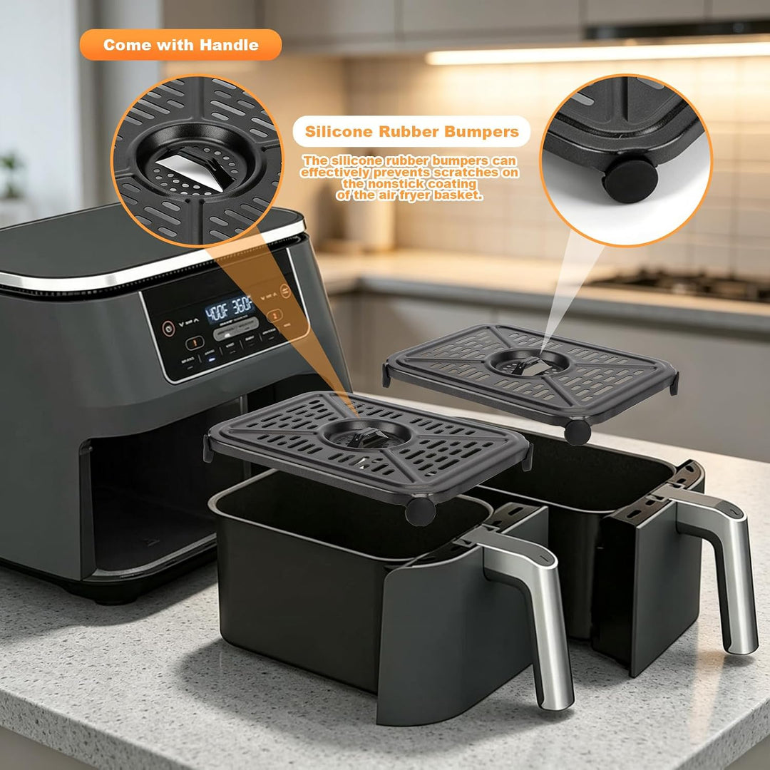 Air Fryer Grill Plate for Ninja Foodi DualZone Heissluftfritteuse 6 in 1 AF400EU DZ401 9.5L, 2 Piece