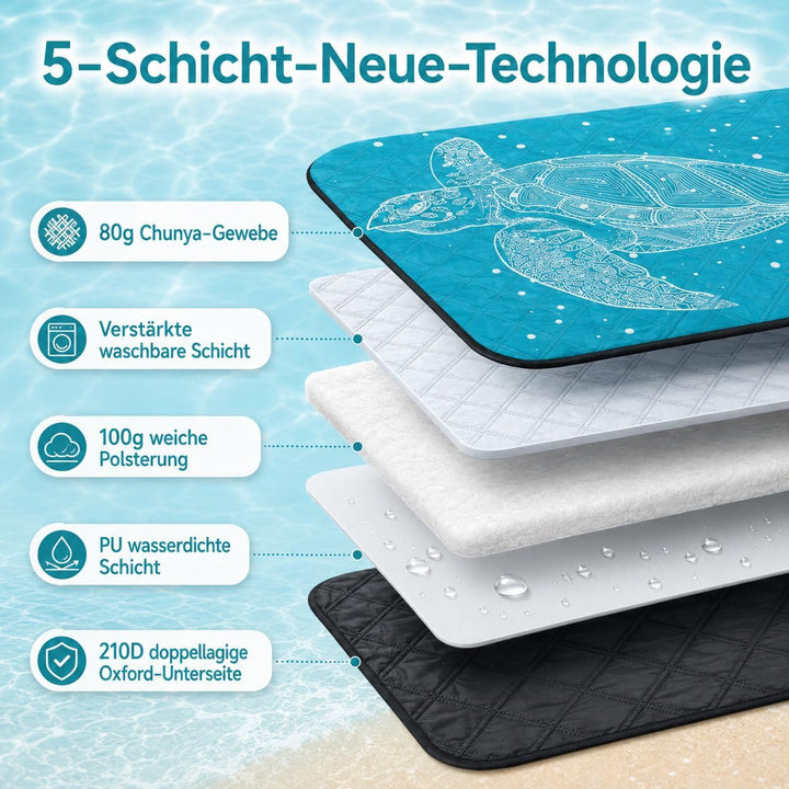 Stranddecke Wasserdicht Gepolstert Picknickdecke 200x200 cm - XXL Sandfrei Tragbare Waschbar Strandm