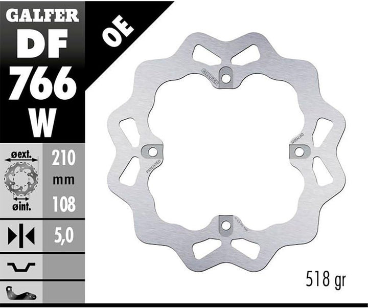 GALFER Wave Bremsscheibe "DF766" W - Bremsscheibe starr (KBA), hinten MV AGUSTA