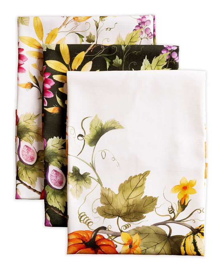 Maison d' Hermine Pumpkin Garden-Cloudy Cream 100% Baumwolle Set von 3 Multi-Purpose Küchenhandtuch
